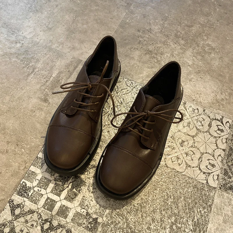 

Women Flats New British Style Oxford Shoes Women Casual Lace Up Pu Flats Shoes Female Creepers Zapatos Mujer Ladies Shoes