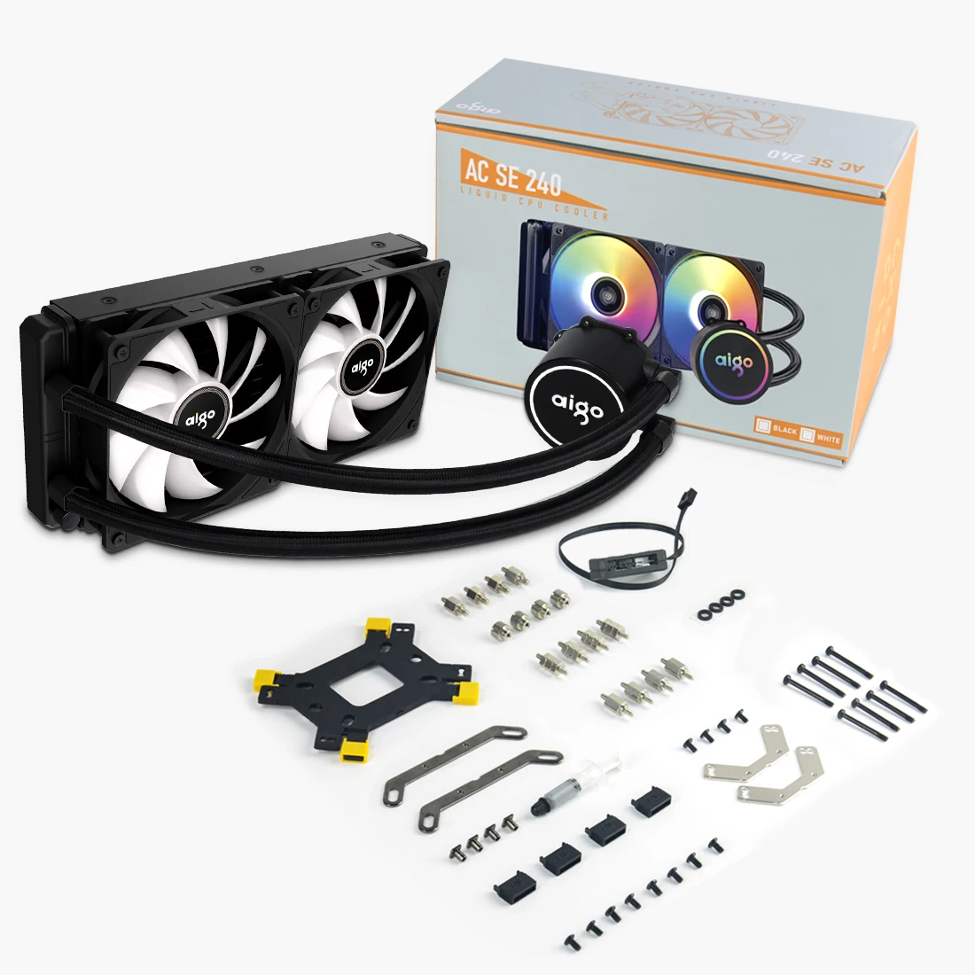 Водяной кулер Aigo с RGB-подсветкой LGA 1700/1151/2011/AM3 +/AM4 |