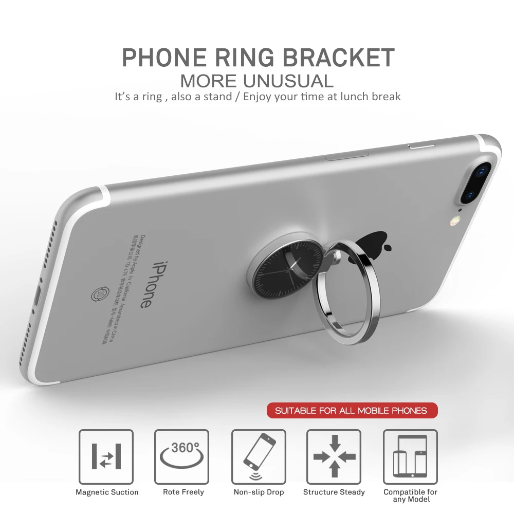 Карманные часы дизайн кольцо на палец из сплава держатель для телефона крепление