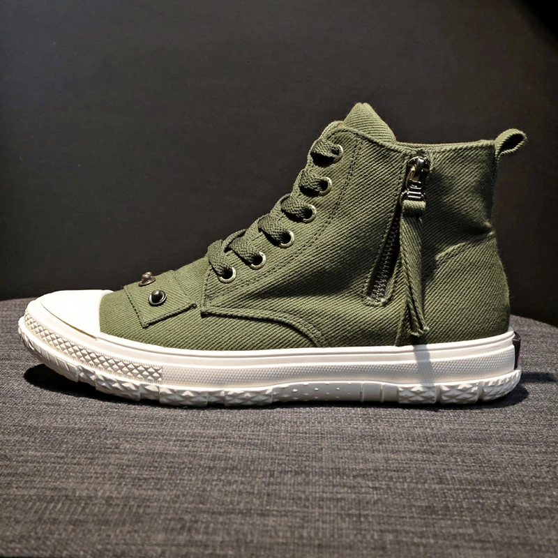 2019 модные высокие кроссовки парусиновая обувь женская черного цвета белые