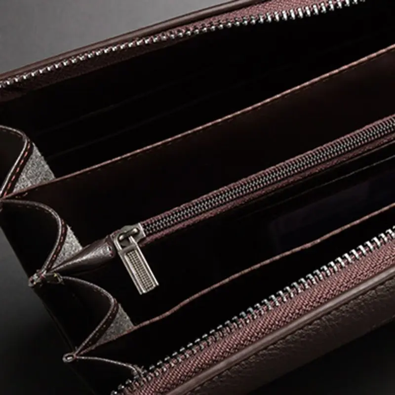 

Men PU Leather Clutch Long Wallet ID Credit Card Holder Purse Handbag Zipper Phone Pouch Bag