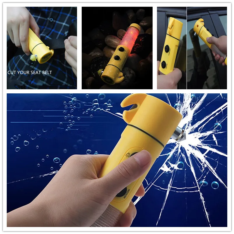 Многофункциональный молоток безопасности спасательный аварийный 4 в 1 ремень