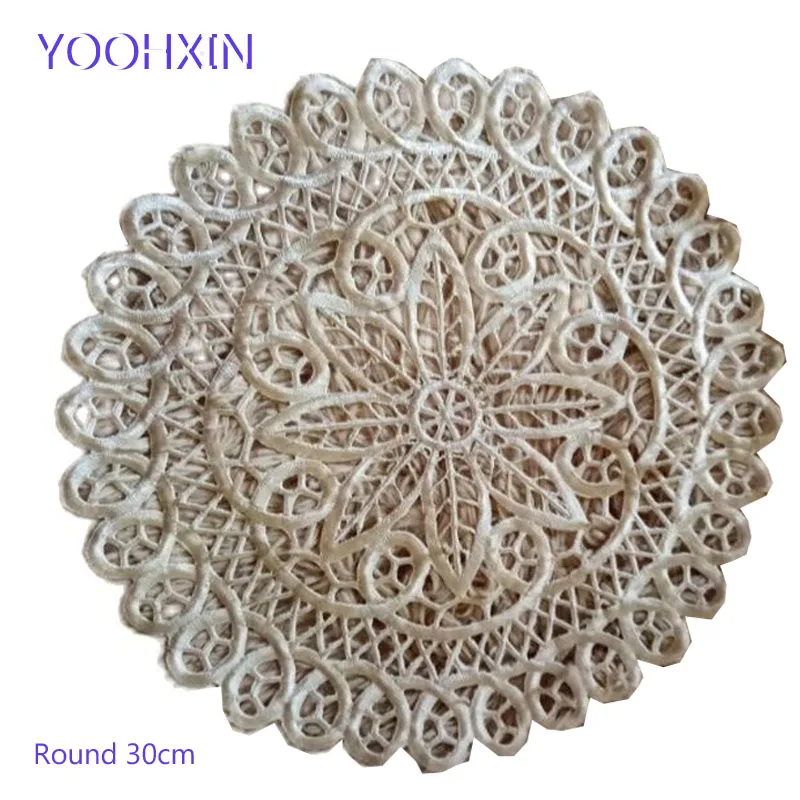 Роскошный кружевной атласный коврик для стола с вышивкой стеклянный свадебных