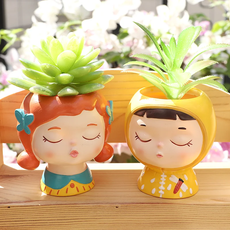 Мини цветочный горшок для мальчиков и девочек портретов собаки кролика