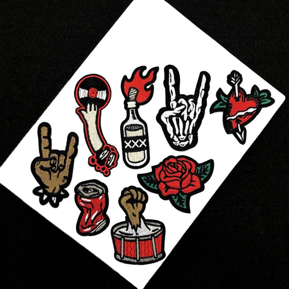 Нашивка хиппи рок группы модный значок для глажки одежды в стиле панк наклейки с