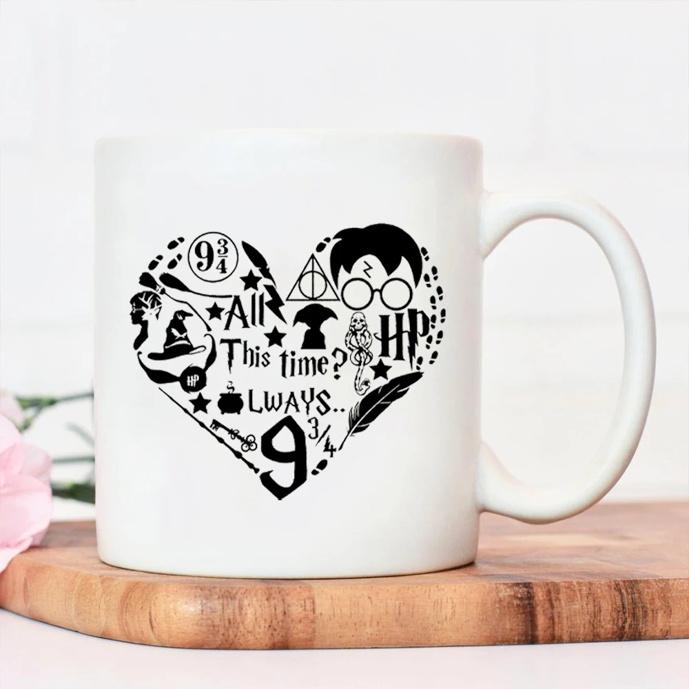 

Family Trip Mug Movie HP Inspired Magical Wizard World Coffe Cups Always 9 3/4 Ceramic Tea Cup Funny Wizard Graphic Gift