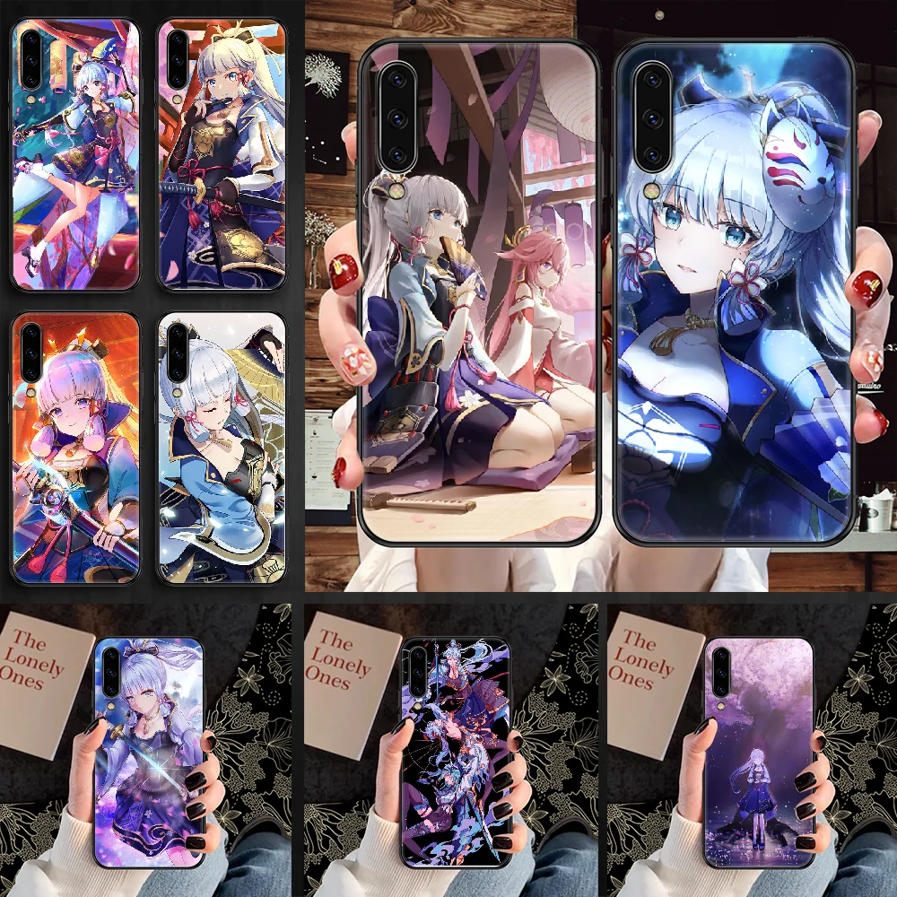 Ударопрочный чехол Kamisato Ayaka Genshin для Samsung Galaxy A 3 5 7 8 10 20 21 30 40 50 51 70 71 E S 2016 2018 4G с черной росписью