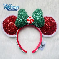 new 2020 disney christmas mickey mouse candy headband plush red green ears headband disneyland minnie christmas decoration gifts