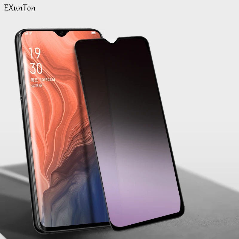 Антишпионский синий светильник, закаленное стекло для OPPO Reno Z, защита для экрана, для OPPO Reno, 6,4 дюймов, Антибликовая пленка, полное покрытие