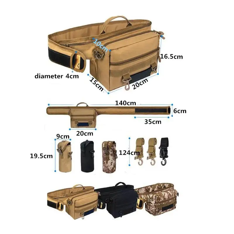 Многофункциональная поясная Рыболовная Сумка для снаряжения плот Удочка