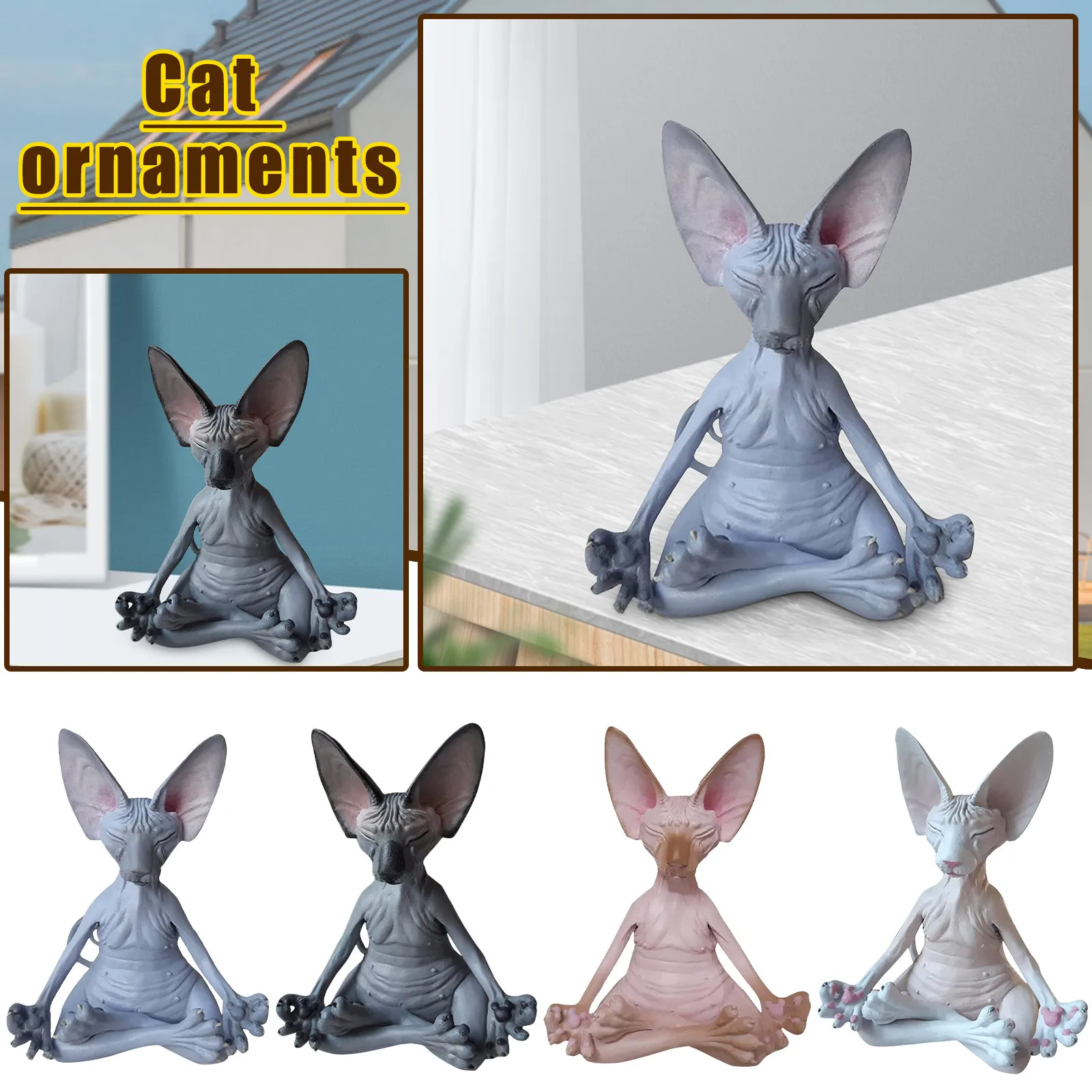 

Creative PVC Simulation Hairless cat Sphinx cat Animals Action Figure Toys Animal Model Figure Toys For Kids Animal Model Doll