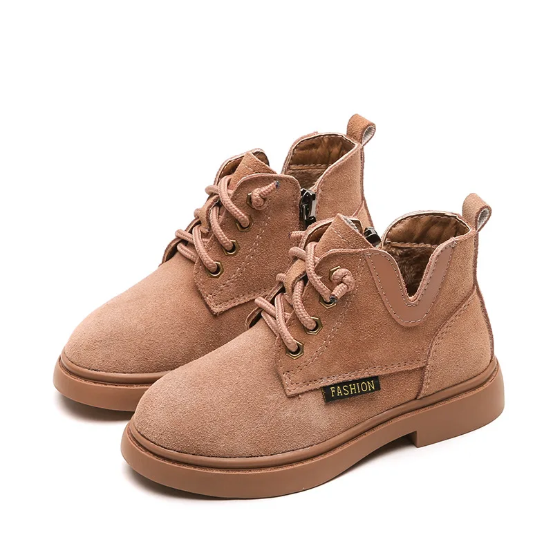 2019 зимние розовые ботинки для маленьких девочек замшевые кожаные малышей