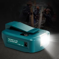 new dual usb port battery converter for makita 14 4v 18v li ion battery outdoor flashlight accessories high light led light