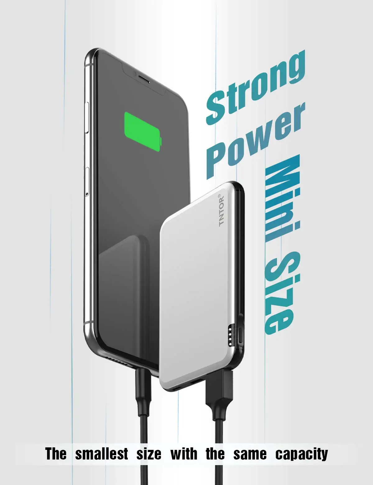 Портативное зарядное устройство 10000 мА/ч портативное USB-C PD &amp QC 3 0 Ультра тонкий