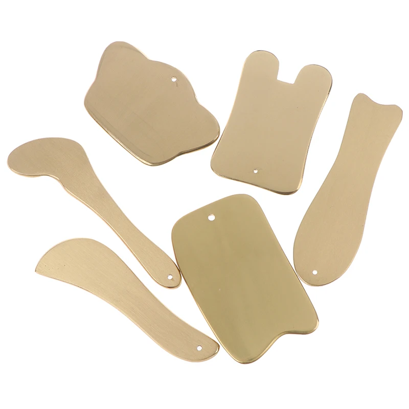 

Copper Guasha Scraping Massage Scraper Face Massager Acupuncture Gua Sha Board Acupoint Facial Body Acupuncture Pressure Therapy