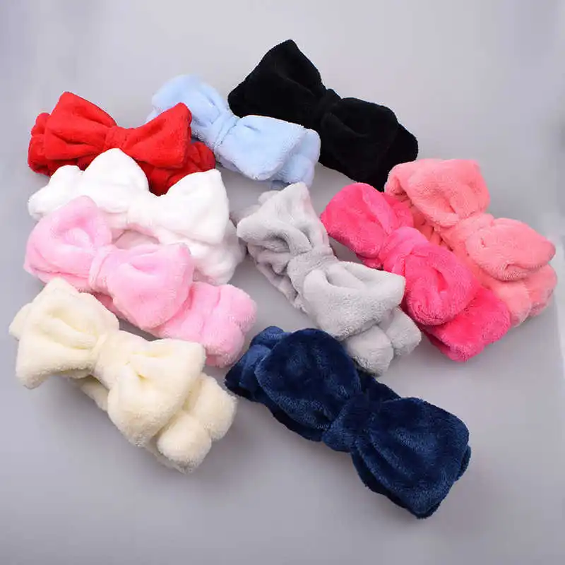 

New Letter "OMG" Coral Fleece Soft Bow Headbands for women Girls Cute Hair Holder Hairbands Hair Bands Headwear Hair Accessories