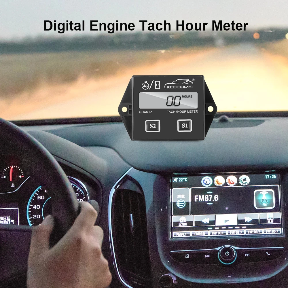 Car Tachometer Meter Guage 12v LCD Display Waterproof Motor Boat Digital Tachometers For Motorbike Engine | Автомобили и