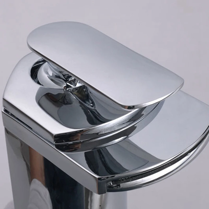

Modern Waterfall Faucet Sink Mixer Tap Bathroom Lever Faucet Basin Mixer Waterfall Tap Bathroom Sink Waste Single Lever Faucet