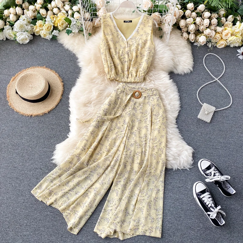 Повседневный Модный женский комплект из 2 предметов Свободный Топ с v образным