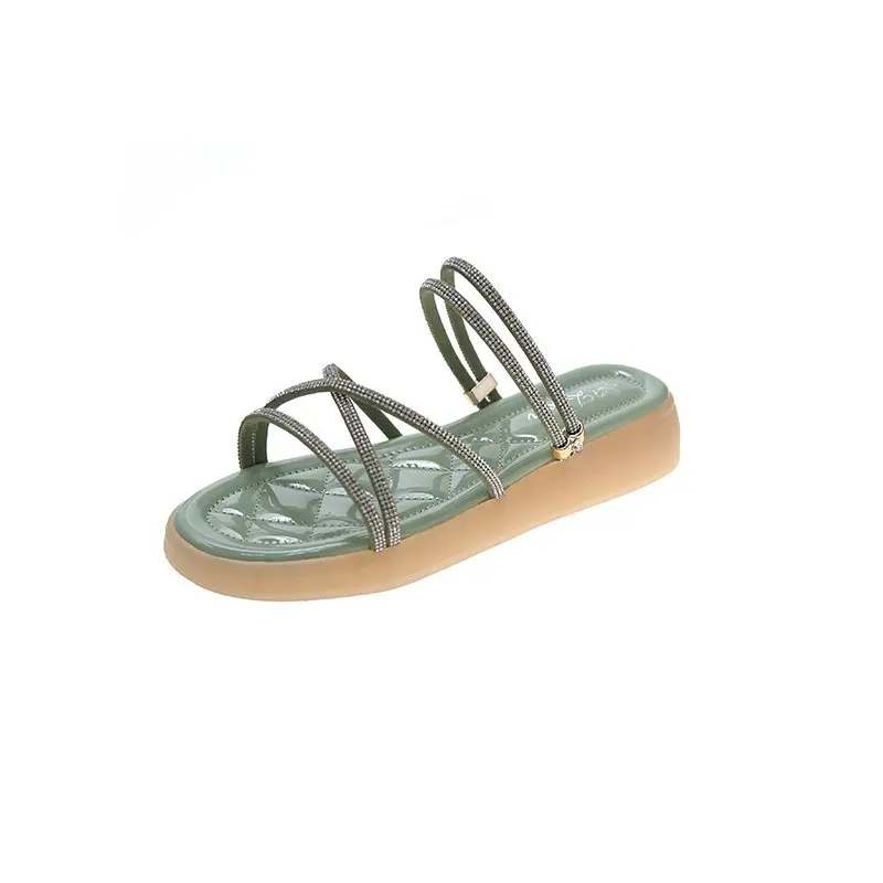 

House Slippers Platform Med Flat Shoes Female Luxury Slides Summer Clogs Woman Pantofle Jelly Flip Flops Designer Beach 2021 Sof