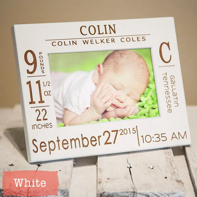 Engraved new baby Picture frames custom Birth Announcement photo Frame Gifts for New Parents shower gift Nursery decor | Дом и сад