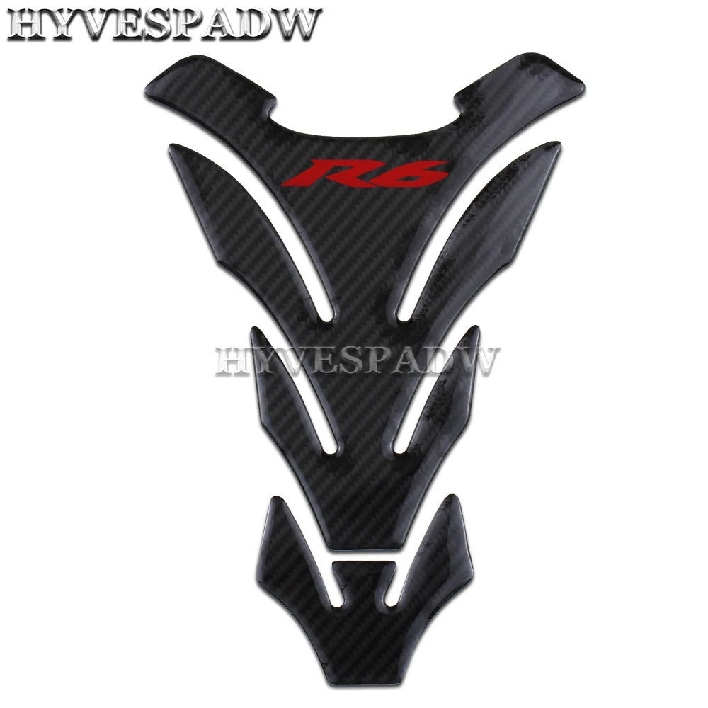 

3D Motorcycle for YAMAHA R6 YZFR6 YZF-R6 YZF R6 Fuel Tank Pad Reflective Carbon Fiber Bone Black