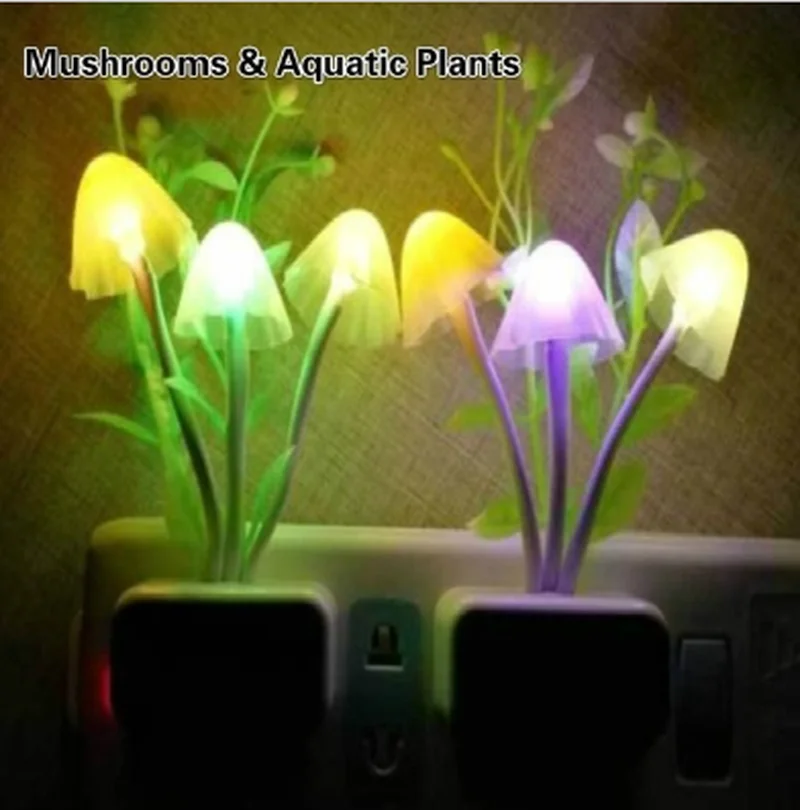 

Novelty Night Light EU & US Plug Induction Dream Mushroom Fungus Luminaria Lamp 220V 3 LED Mushroom Lamp led night lights