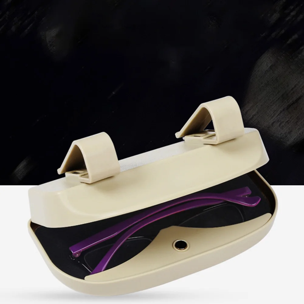 

1/pccar Glasses Holder Protective Box Clip Organizer Box Clip Eyeglasses Storage Holder Car Sun Visor Glasses Case High Capacity