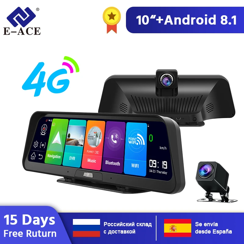 ACCEO Car Dvr Camera 4G 10 Inch Android 8.1 GPS Navigation FHD 1080P Auto Video Recorder ADAS Remote Monitor Dash Cam | Автомобили и