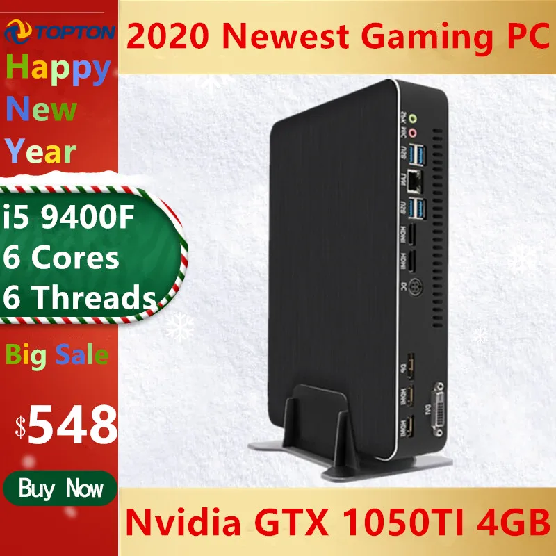 2020 новейший игровой ПК i5 9400F 6 ядер потоков Nvidia GTX 1050TI 4 Гб мини-компьютер 2 * DDR4 2666