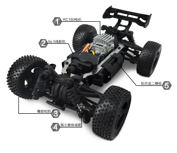 1/24 Mini Electric Monster Truck High Speed Raise Head 2.4G Remote Control Model | Игрушки и хобби