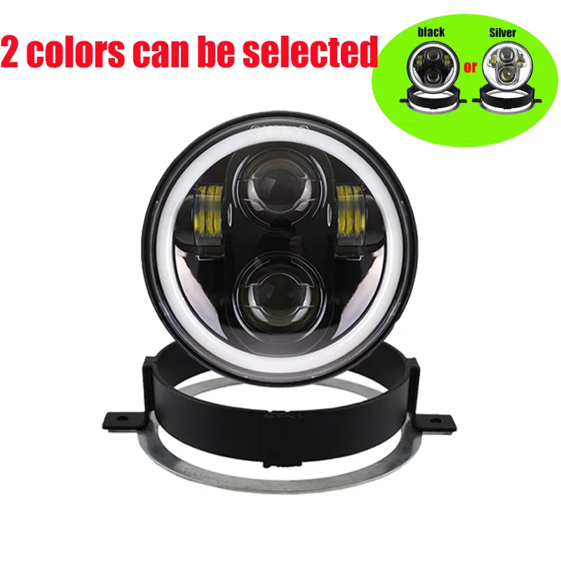 Светодиодная фара FADUIES для мотоцикла хромированная 5 75 дюйма с кольцом Halo Honda VTX 3/4