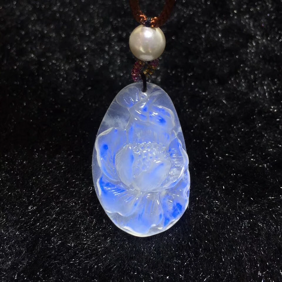 Одежда высшего качества естественный синий свет лунный камень кулон 27x17x6 мм