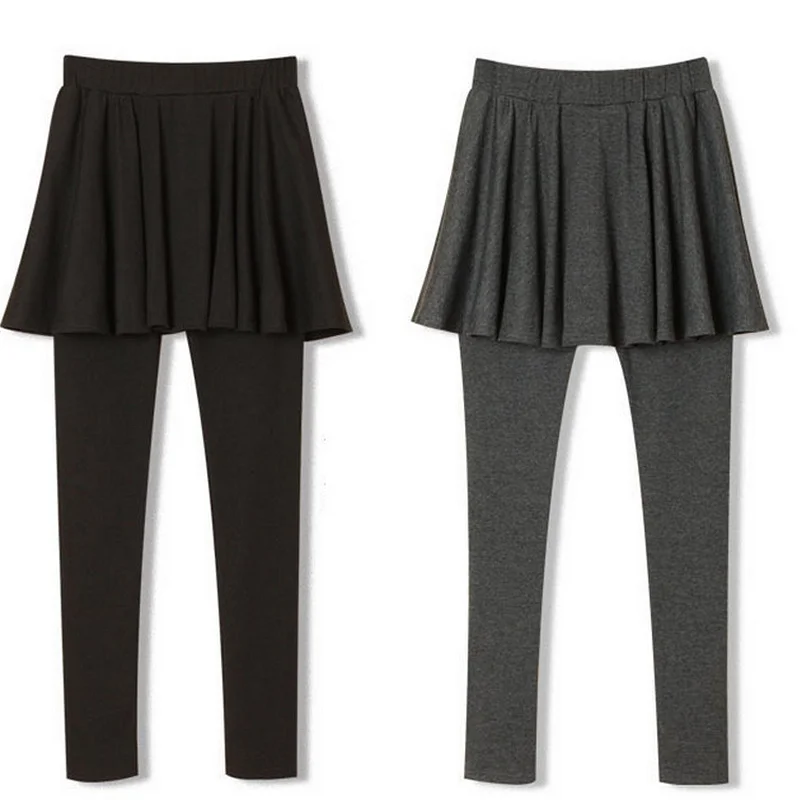 Женские ботинки размера плюс Леггинсы с юбкой хлопковый комплект одежды