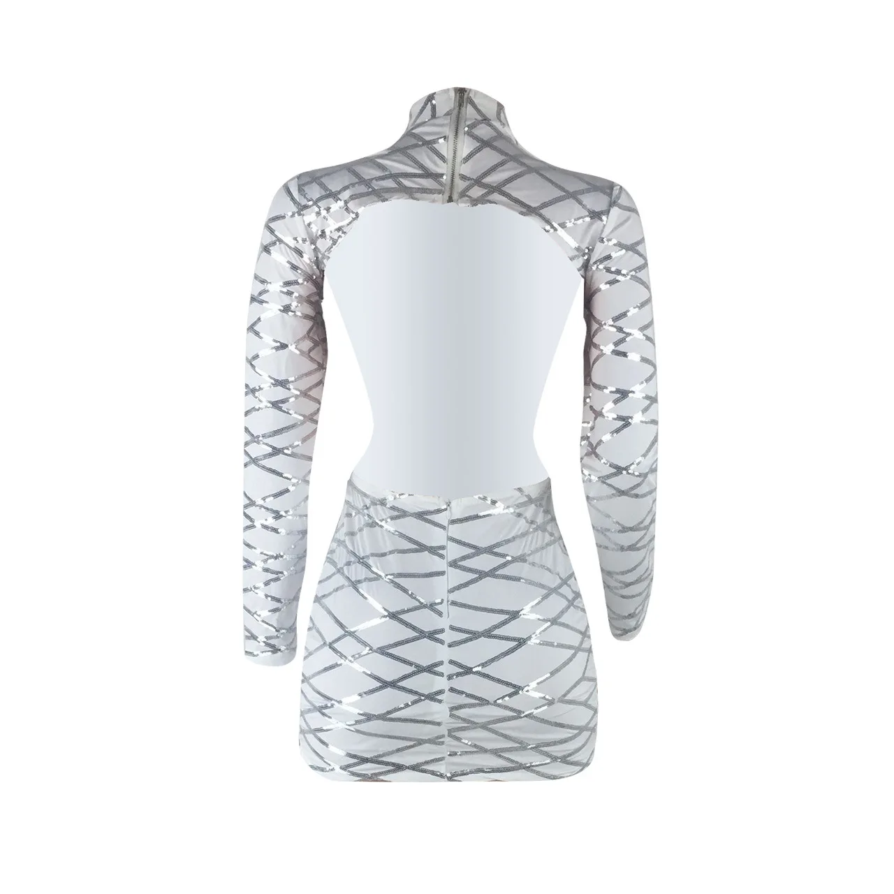 Fadzeco женское сексуальное облегающее платье с блестками осеннее открытой спиной