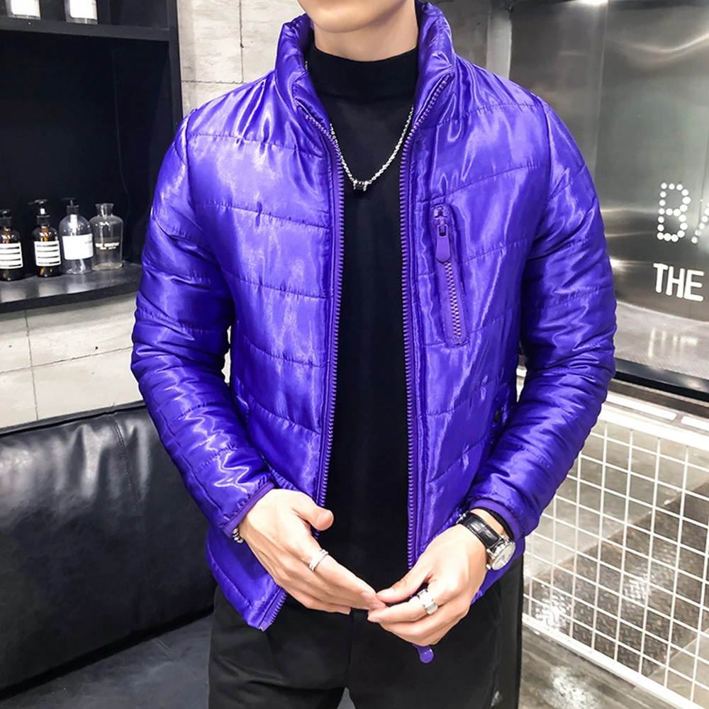 

Men Autumn Bubble Jacket Slim Fit Casual Clothes Men Zipper Stand Collar Cotton Padded Coat Fashion Wear Men Puffer Jacket 2020