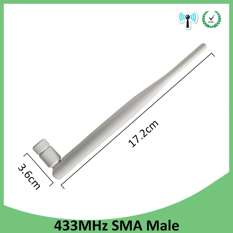 433 МГц Антенна 5dbi GSM 10 шт. SMA разъем антенны м резиновая беспроводная антенна Wi Fi