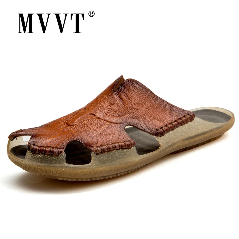Сандалии из мягкой кожи мужские вьетнамки Sandalias Мужская Летняя обувь удобные