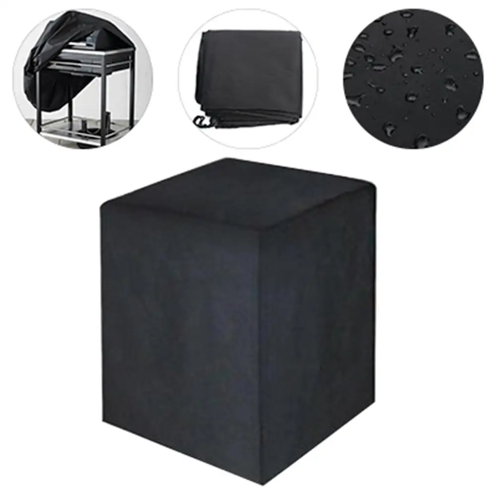 

Polyester Black Outdoor Waterproof BBQ Square Barbecue Cover Protective Grill Cover With Storage Bag For Home And Party