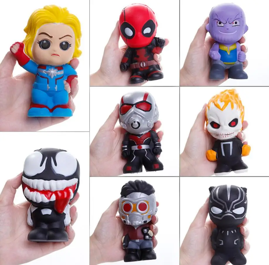 Marvel DC супер герой Сжимаемый медленно поднимающийся Железный человек Человек-паук танос игрушка-давилка Jumbo сжимает стресс облегчение игрушки для детей