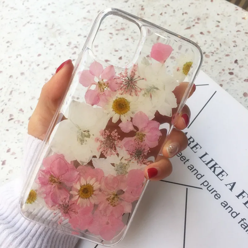 T16 Tfshining настоящий прессованный высушенный чехол с цветами для iphone 11 11pro max X XR Xs max 6 6s 7 8 plus, прозрачный чехол, блестящий девчачий чехол - Цвет: T16
