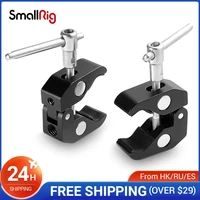 smallrig super clamp with 14 and 38 thread 2pcs pack for 15mm 44mm rods cameras lights umbrellas hhooks shelves camera clamp