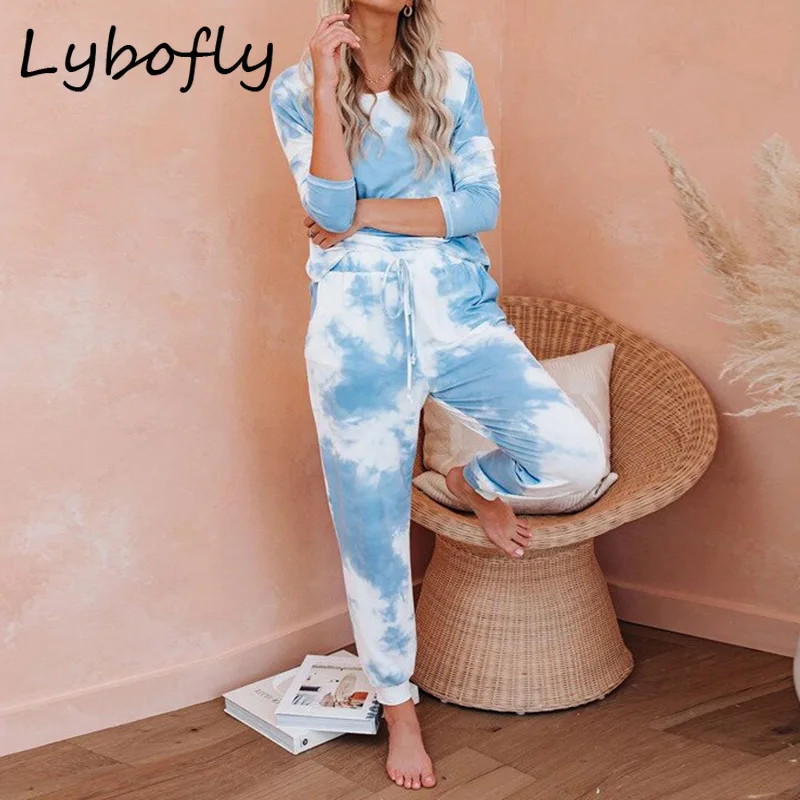 Спортивные женские комплекты повседневная женская одежда для сна с галстуком