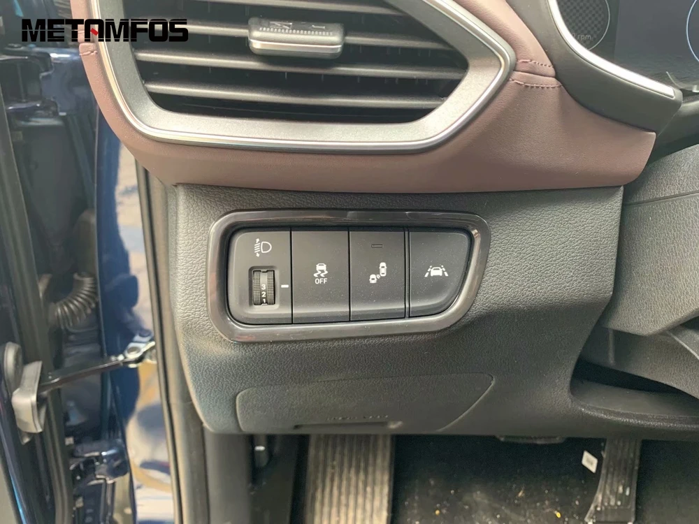 Для Hyundai Santa Fe 2019 2020 2021 углеродного волокна головной светильник фонаря ламповый