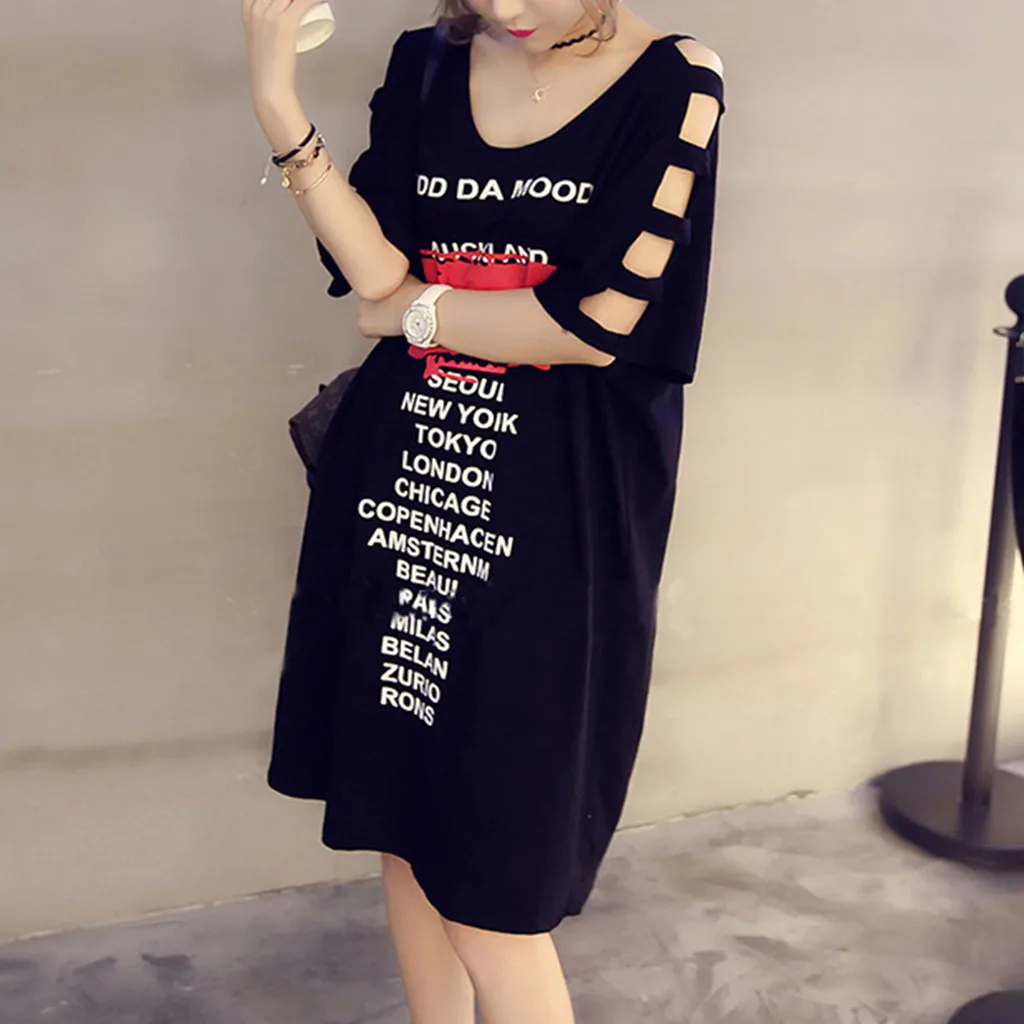 Платье-миди на бретельках в стиле панк-рок летнее платье с буквенным принтом и