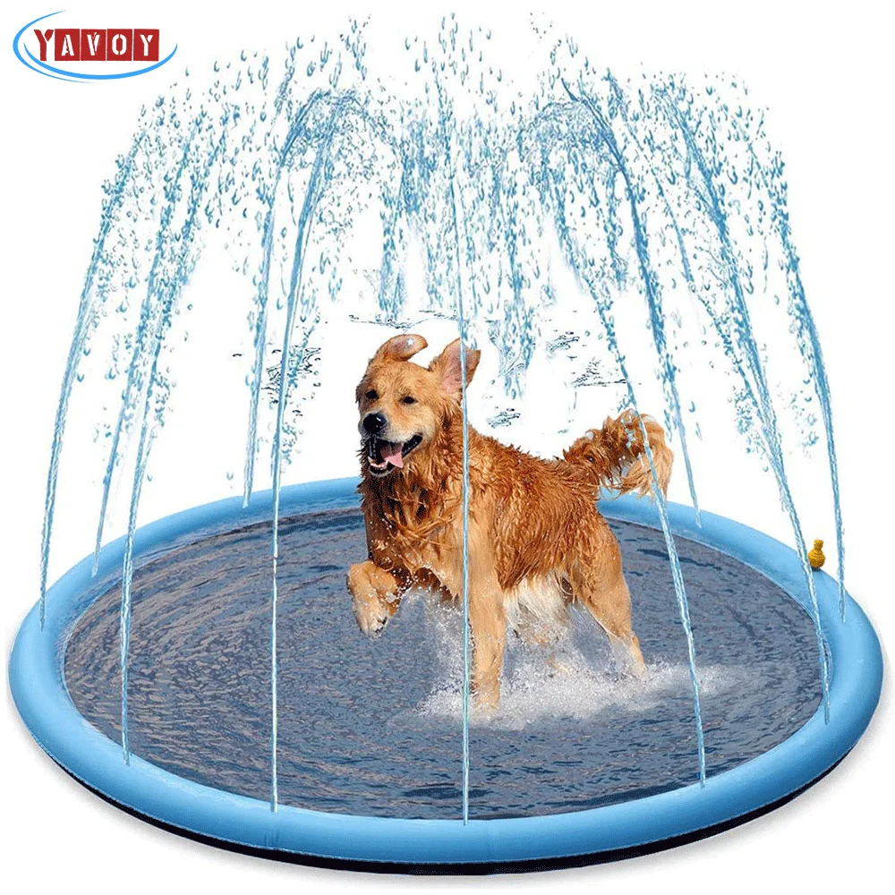 

Splash Sprinkler Pad for Dogs Kids Pet Swimming Shallow Pool Bathtub Summer Backyard Playset Inflatable Outdoor Water Toys