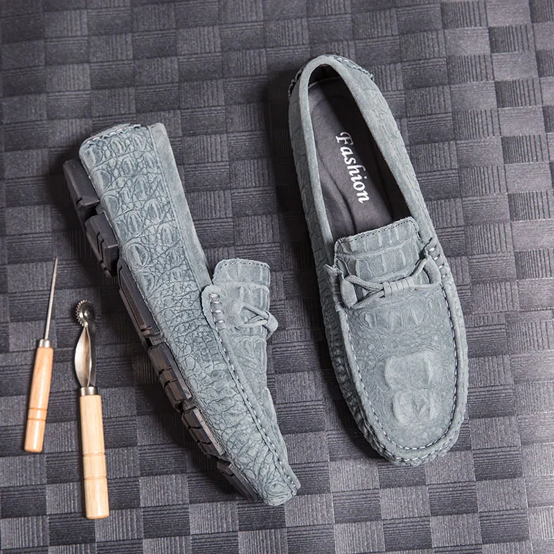 Модные лоферсветильник кие дышащие слипоны на плоской подошве Мужская обувь для