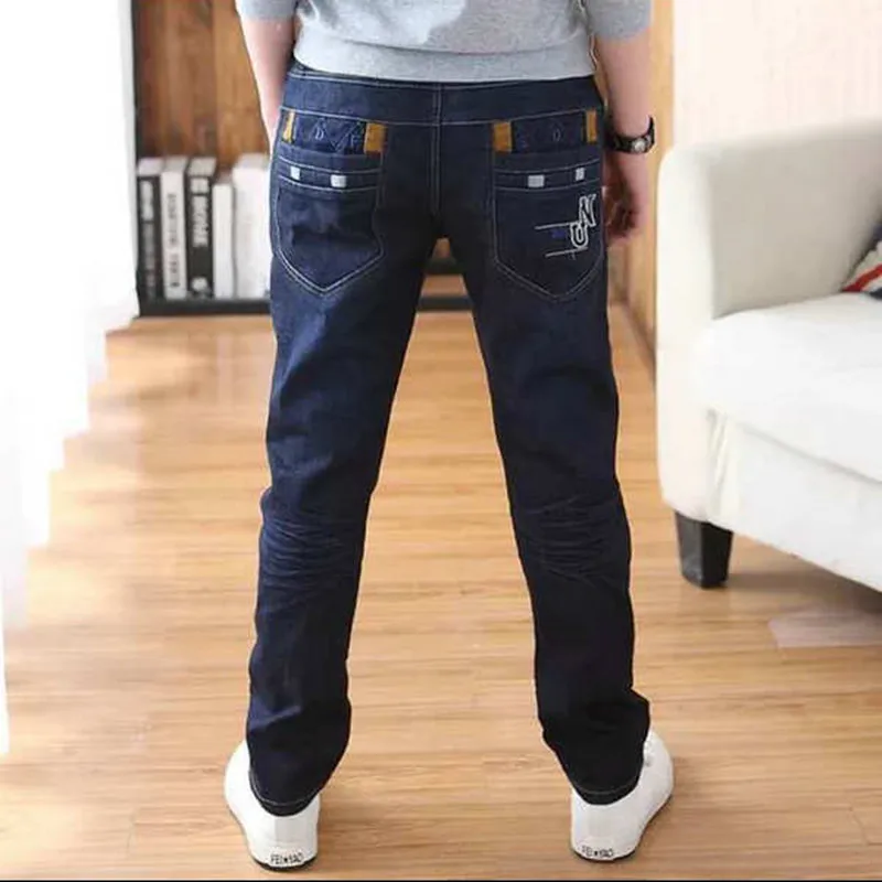 

Демисезонные джинсы для мальчиков, детская одежда, классические брюки, детская джинсовая одежда для мальчиков, повседневные длинные брюки