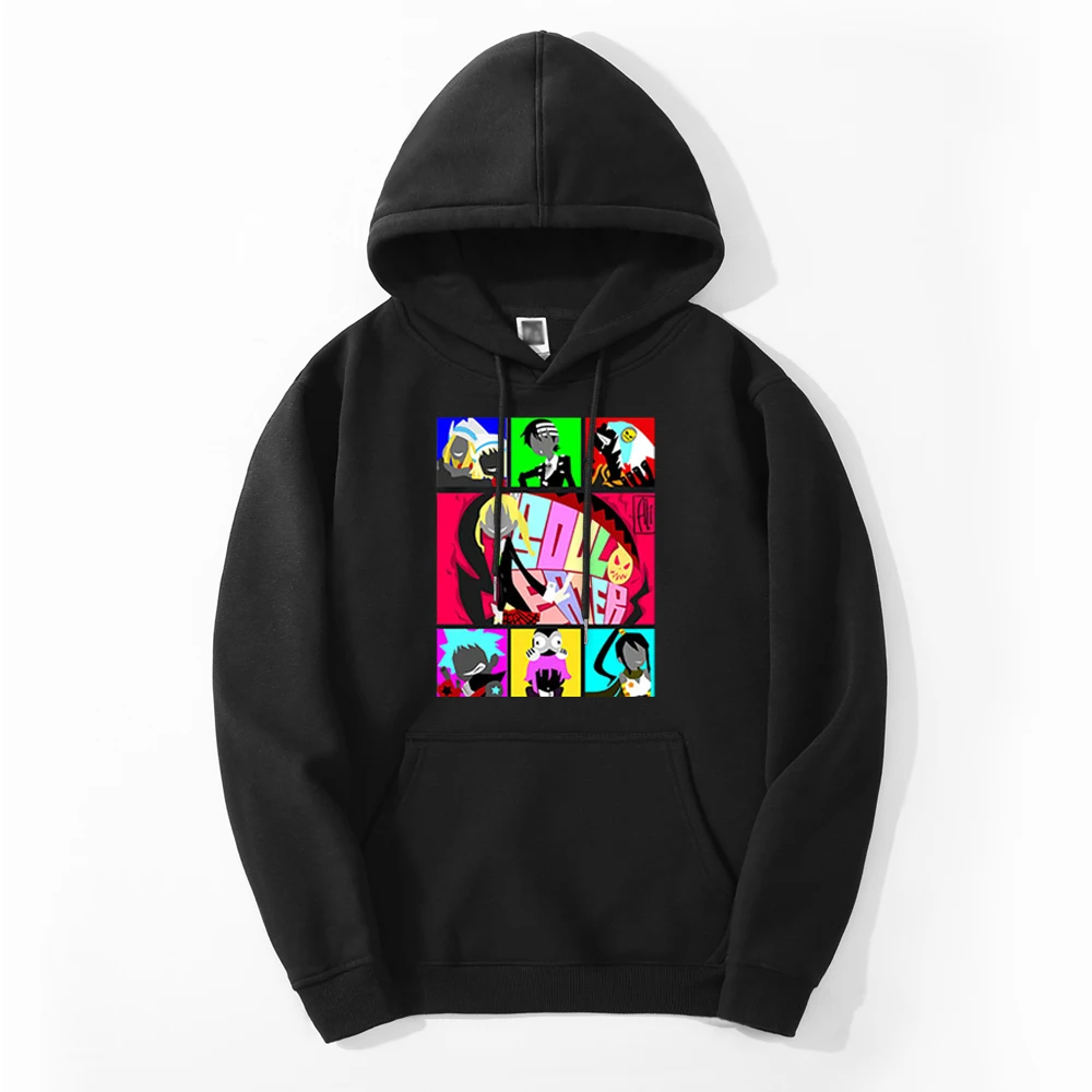 

Мужская Флисовая Толстовка с капюшоном, черная теплая толстовка с капюшоном в стиле аниме, в стиле Харадзюку, Осень-зима 2021