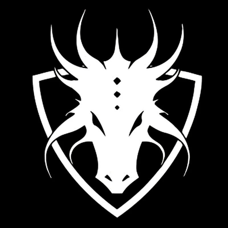 

Car Sticker Personalized Anime Manga Shield Logo Dragon Car Decoration Sticker Creative Waterproof Black/White, 17cm*14cm